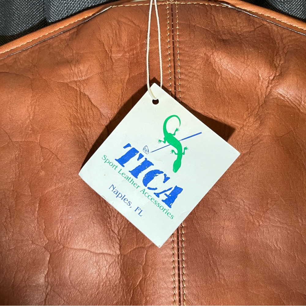 NWT TICA Camel Leather Garment Sleeve Bag